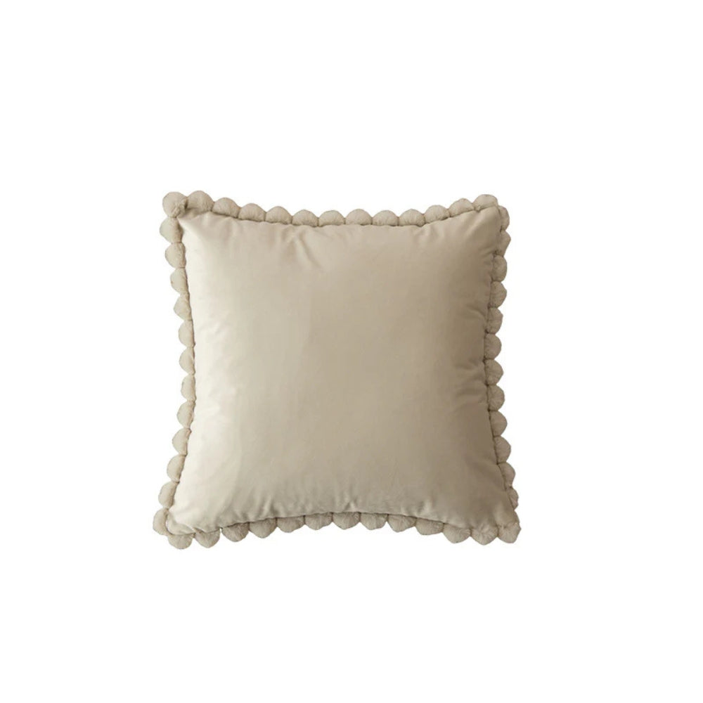Lisslune | Velvet Pom-Pom Trim Cushion Cover
