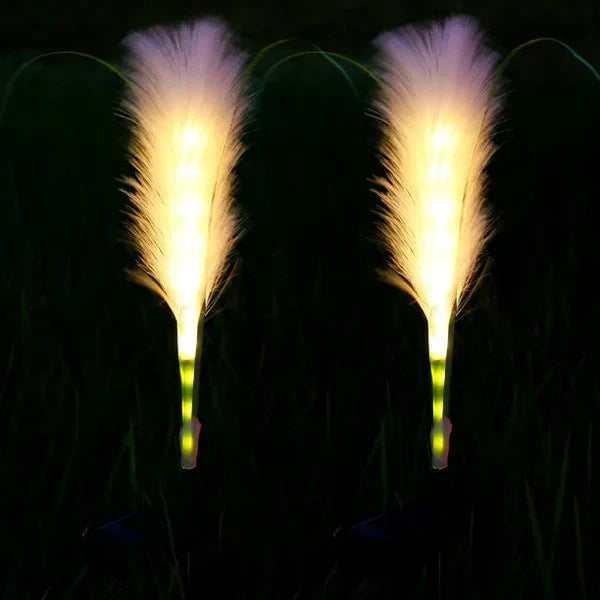 Lisslune | Decorative Rattan Garden Lighting – Solar Lamp in Grass Design for Outdoor Use