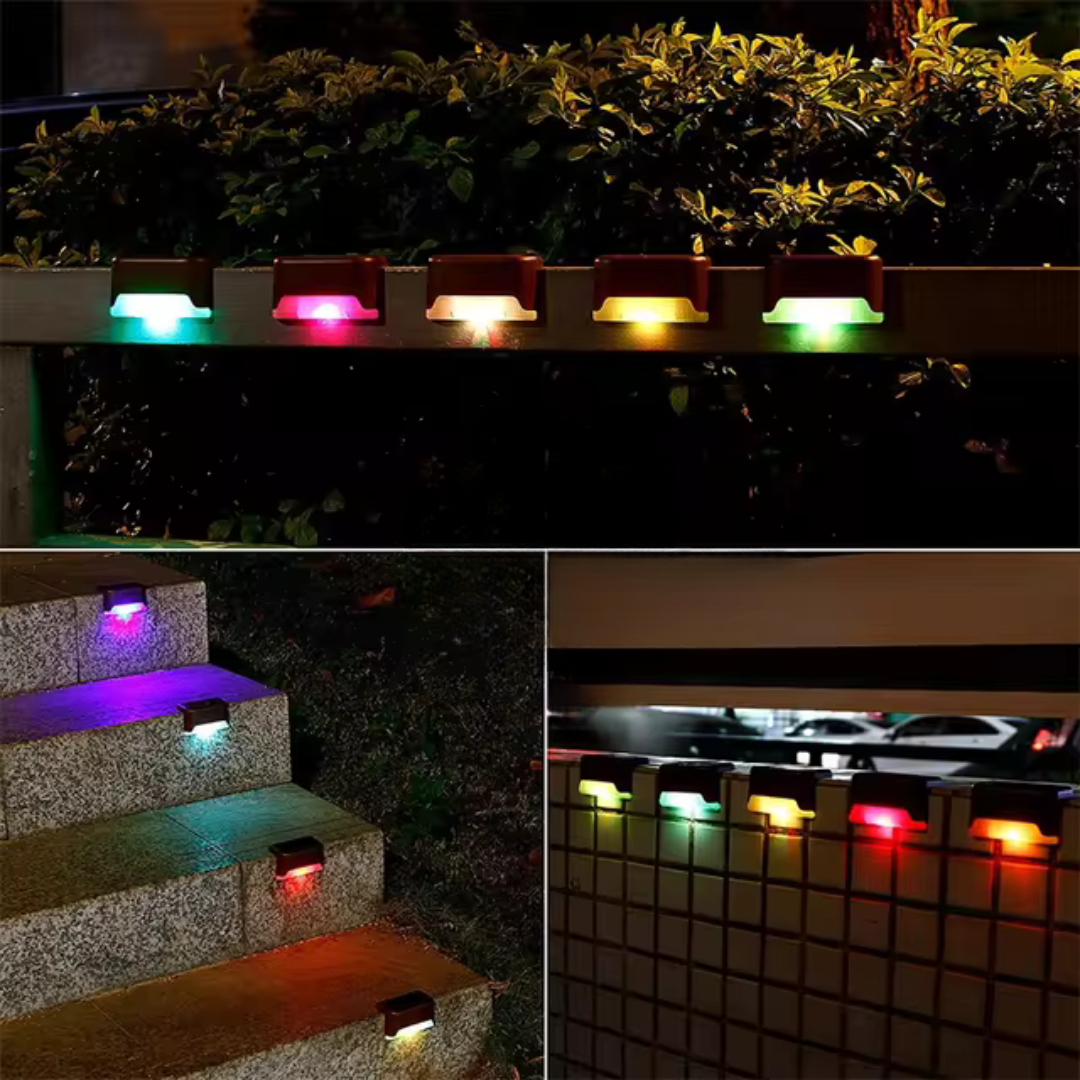 Lisslune | Self-Adhesive Solar Outdoor Lights – Waterproof Wall-Mounted LED Step Lamps for Gardens, Patios & Pathways