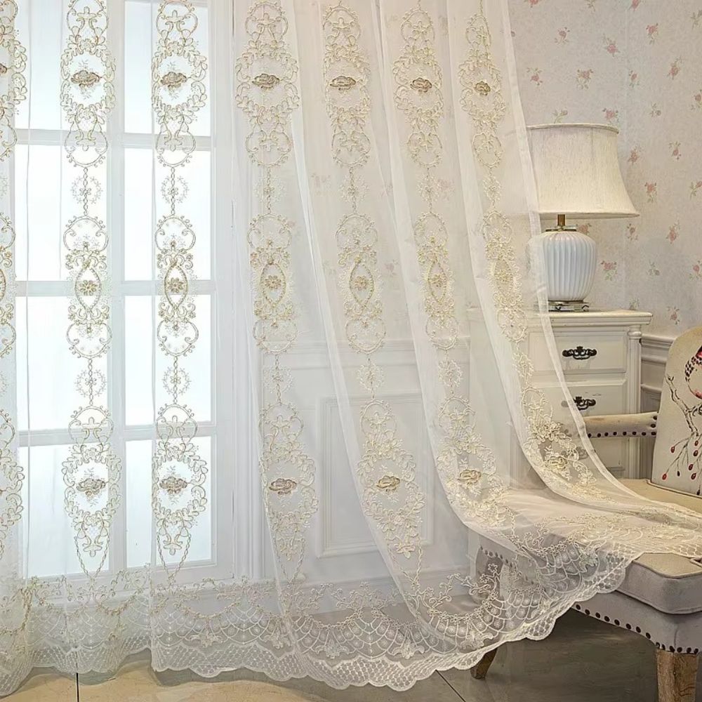 Lisslune | Elyvia Embroidered Classic Sheer Lace Curtain