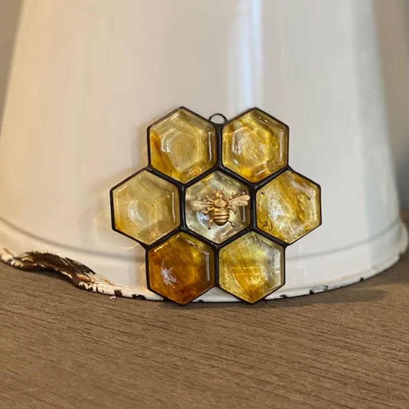 Lisslune | Bee ornament or sun catcher made of stained glass
