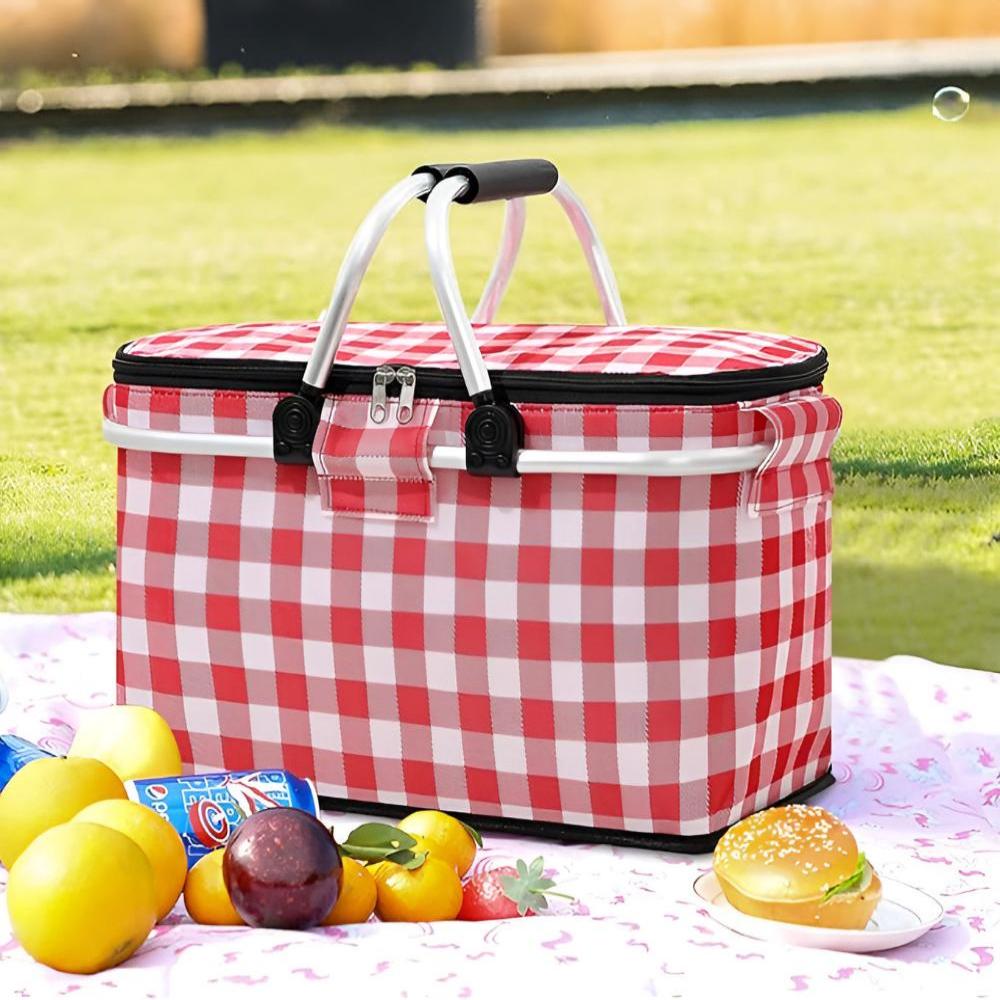 Lisslune | Foldable Checkered Picnic Basket