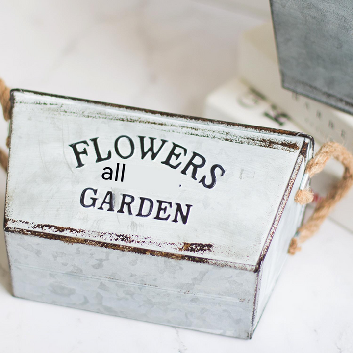 Lisslune | Decorative flower and garden container made of metal with hemp rope handles