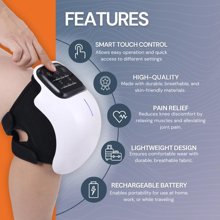 Lisslune | Knee Massager with Red Light Therapy for Pain Relief and Muscle Recovery