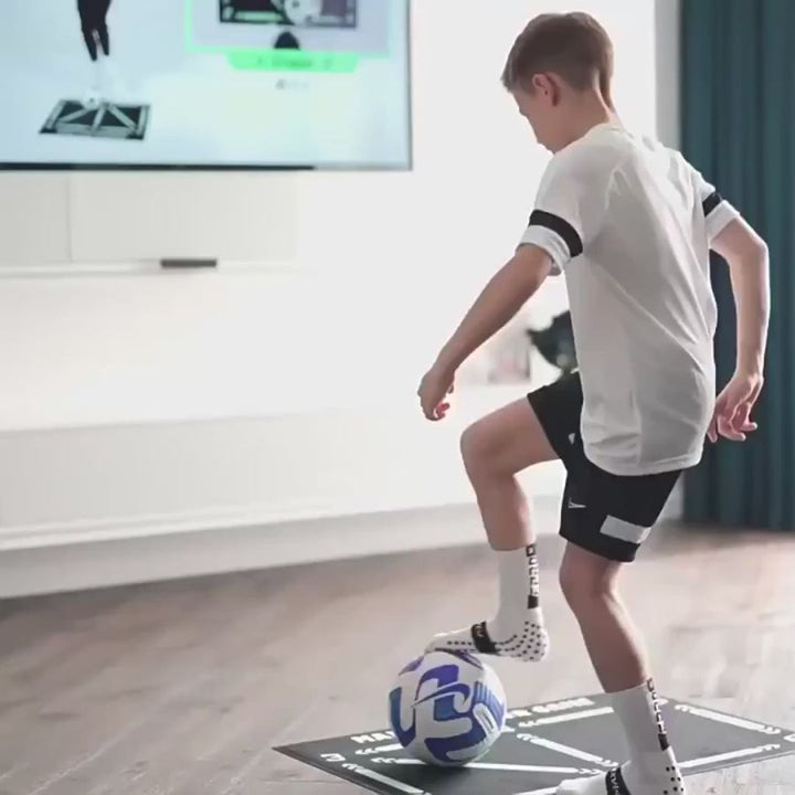 Lisslune | Football Pro Training Mat | Anti-Slip, 2x2m Space & Video Program for Skill Enhancement and Home Training
