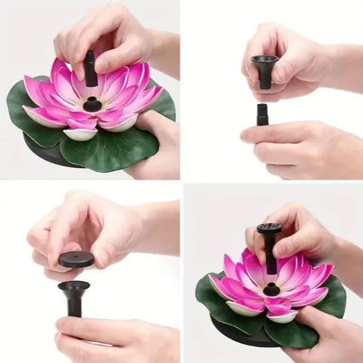 Lisslune | Lotus-shaped solar fountain pond decoration