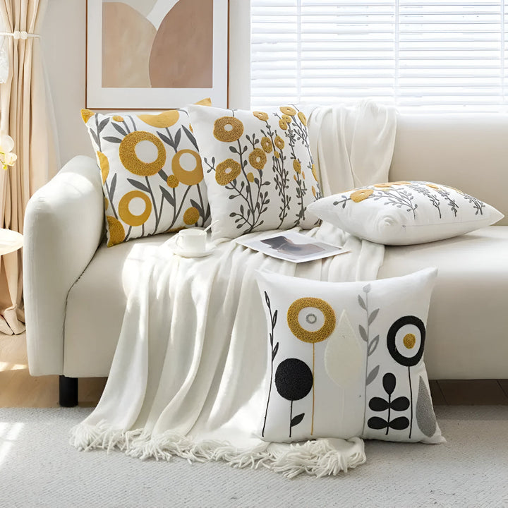 Lisslune | Floral Essence Embroidered Cushion Cover