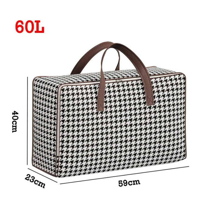 Lisslune | Durable Large Capacity Houndstooth Storage Suitcase