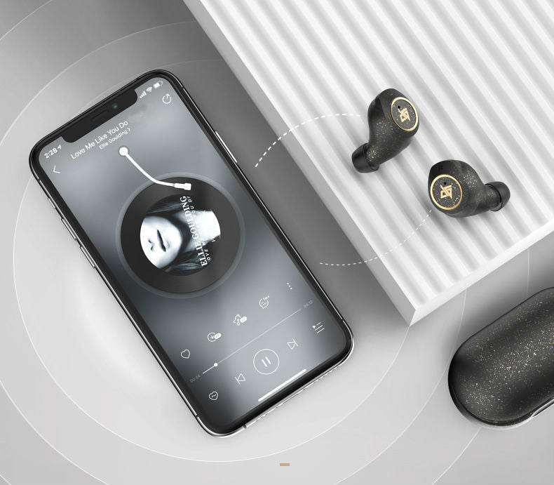 Lisslune | Bluetooth 5.0 Wireless Headset with Touch Control, Noise Reduction, Fast Connection, HiFi Sound Quality, & IPX5 Waterproof, for Home, Office & School (Starry Black)