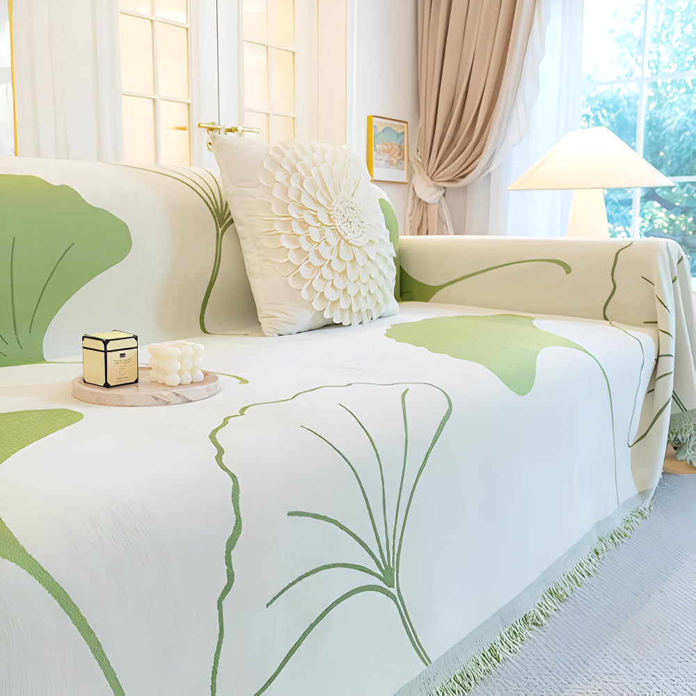 Lisslune | Pastoral Style Ginkgo Leaf Sofa Cover