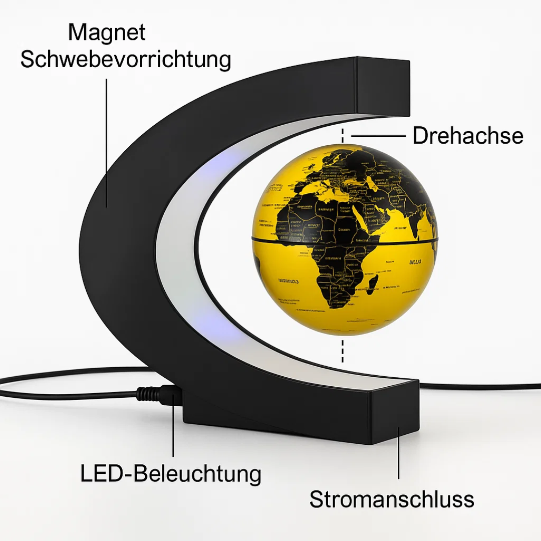 Lisslune | AstroGlobe LED World Globe – Floating Globe Lamp with Magnetic Suspension