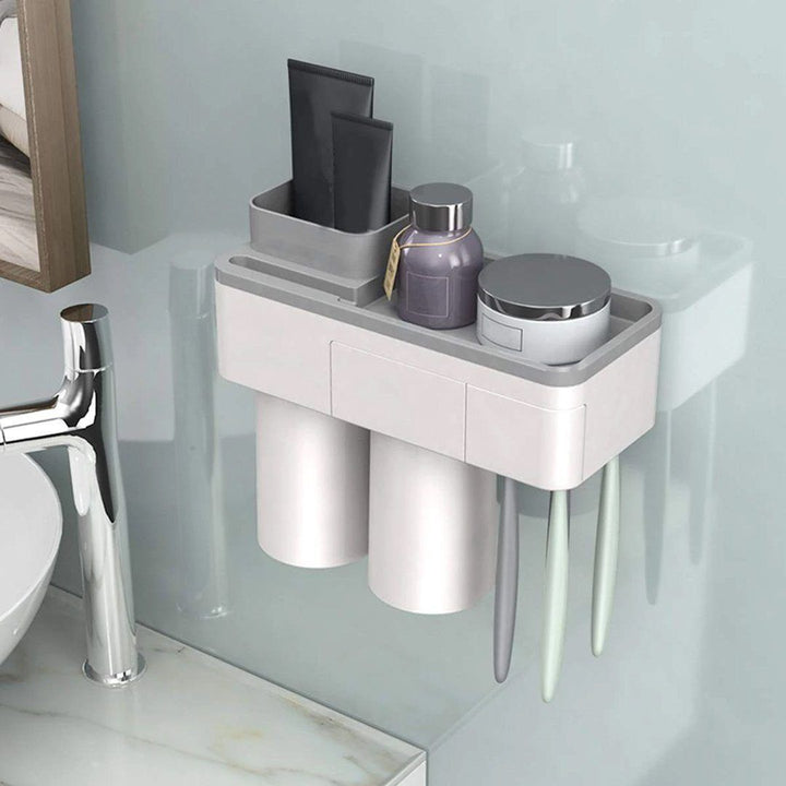 Lisslune | Practical toothbrush holder set with toothpaste dispenser