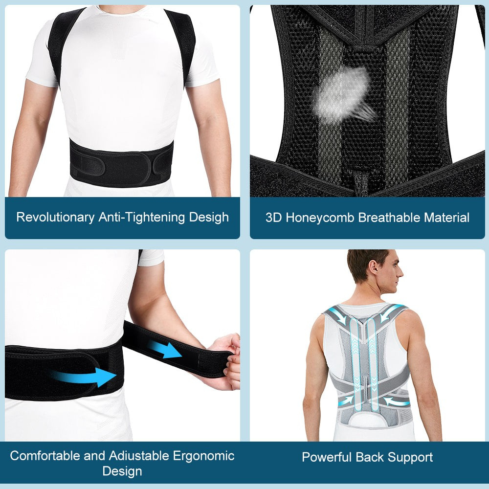 Lisslune | Posture Corrector Back Brace – Adjustable Lumbar Support Belt for Back Pain Relief & Spine Alignment | Unisex UK