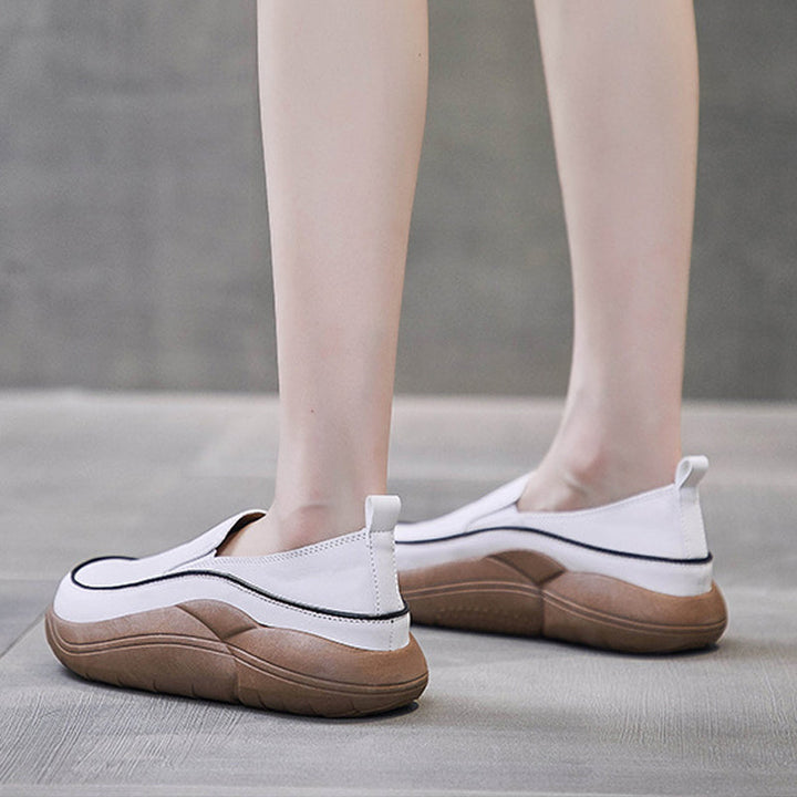 Lisslune | Thick Sole Low Cut Leather Shoes