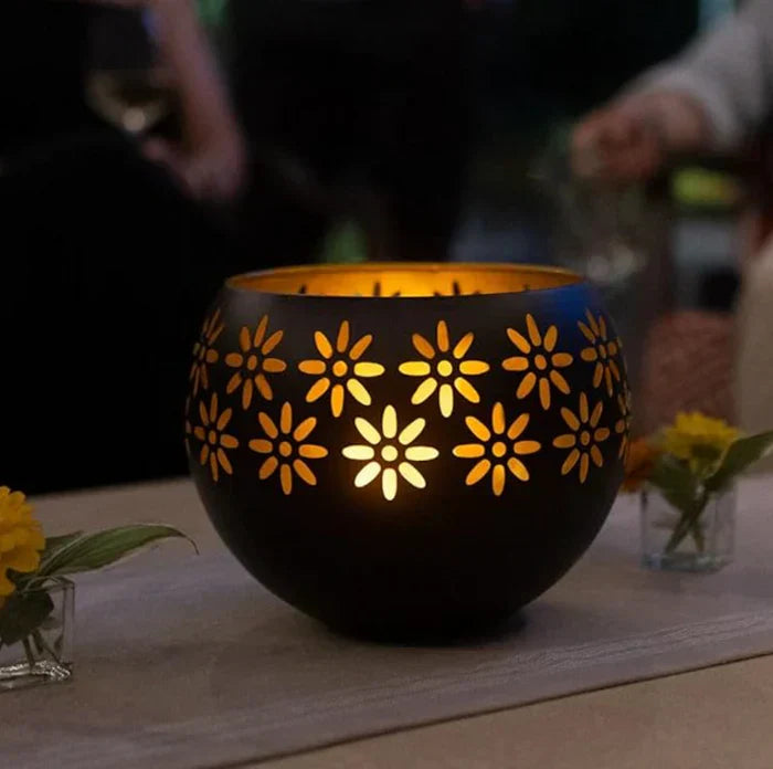 Lisslune | Flower Pattern Candle Lamp – Decorative LED Table Lamp for Stylish Lighting