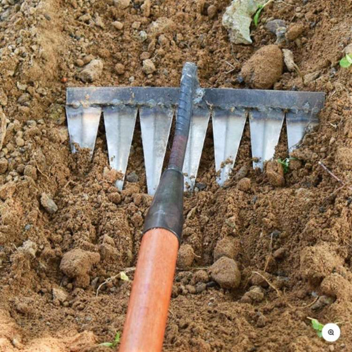 Lisslune | Steel Garden Rake with Durable Steel Tines for Lawn Care and Yard Maintenance