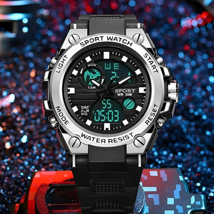 Lisslune | Men's Double Display Waterproof Luminous Watch