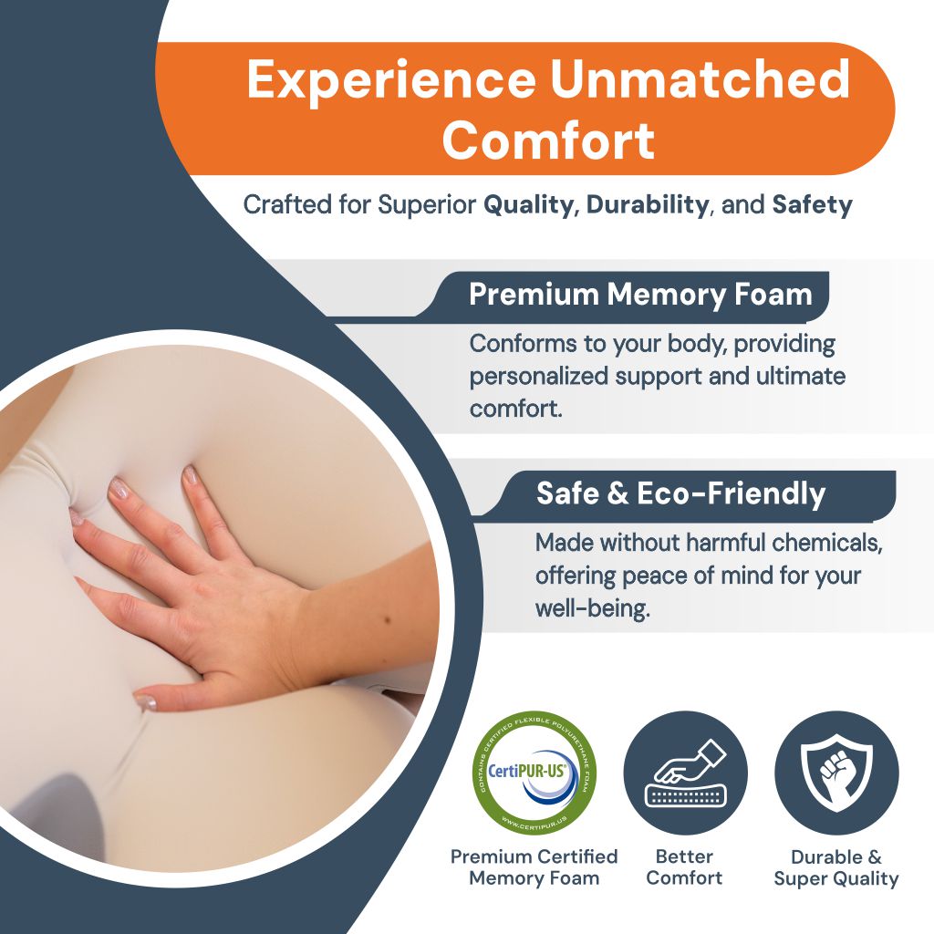 Lisslune | Ergonomic Cervical Pillow | Memory Foam, Neck Support & Ideal for Restful Sleep