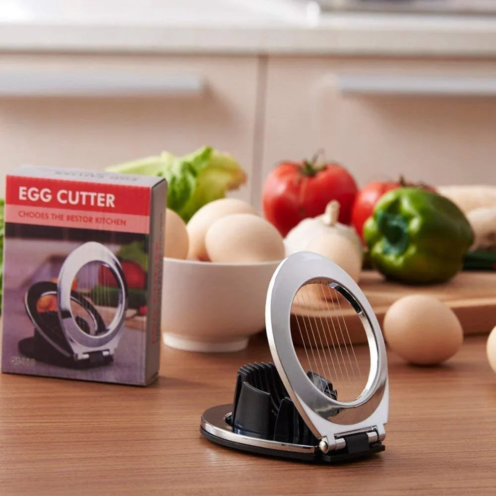 Lisslune | Stainless Steel Egg Slicer – 3-in-1 Cutting Options for Effortless Preparation!