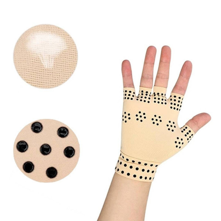 Lisslune | Fingerless Gloves for Arthritis & Pain Relief - Magnetic Compression for Improved Circulation and Reduced Swelling