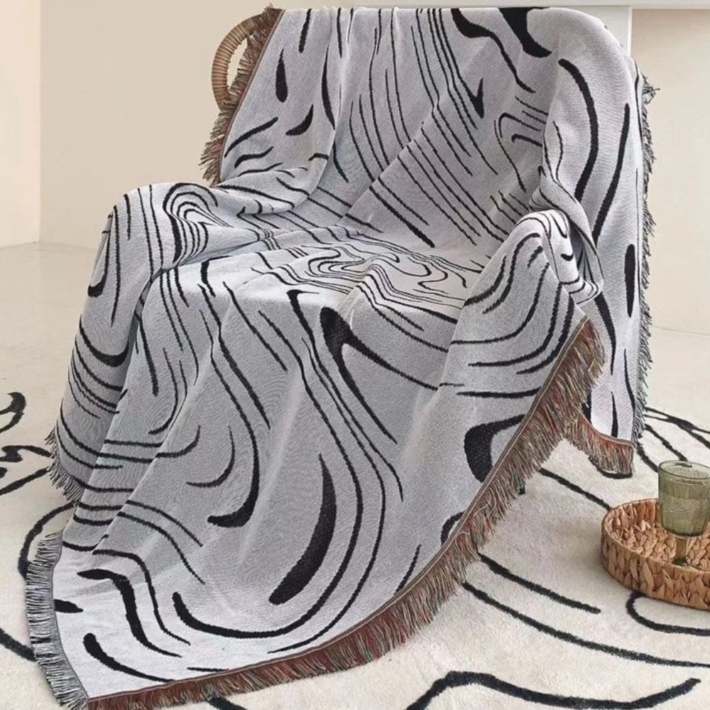Lisslune | Marble Woven Throw Blanket