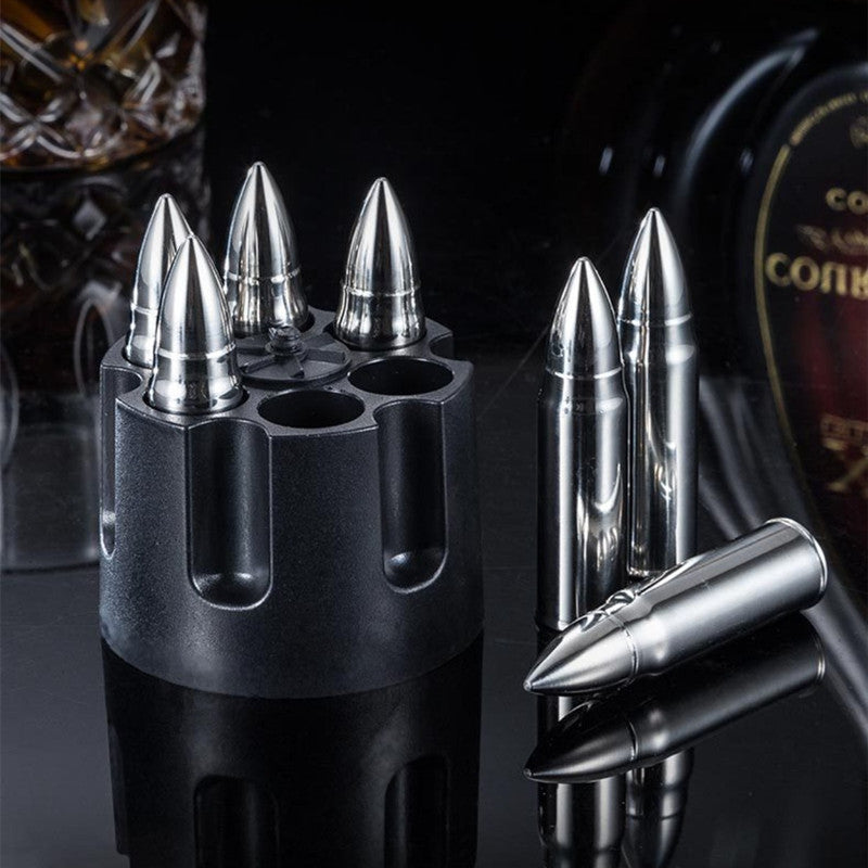 Lisslune | Stainless Steel Bullet Shaped Metal Ice Cube Mold