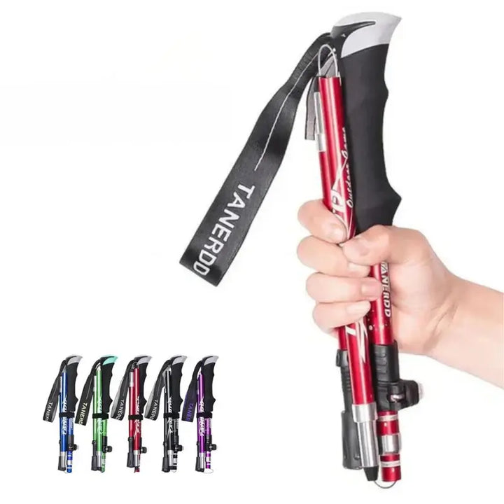 Lisslune | Adjustable Foldable Trekking Pole for Hiking, Backpacking & Outdoor Adventures - Lightweight Aluminum Design
