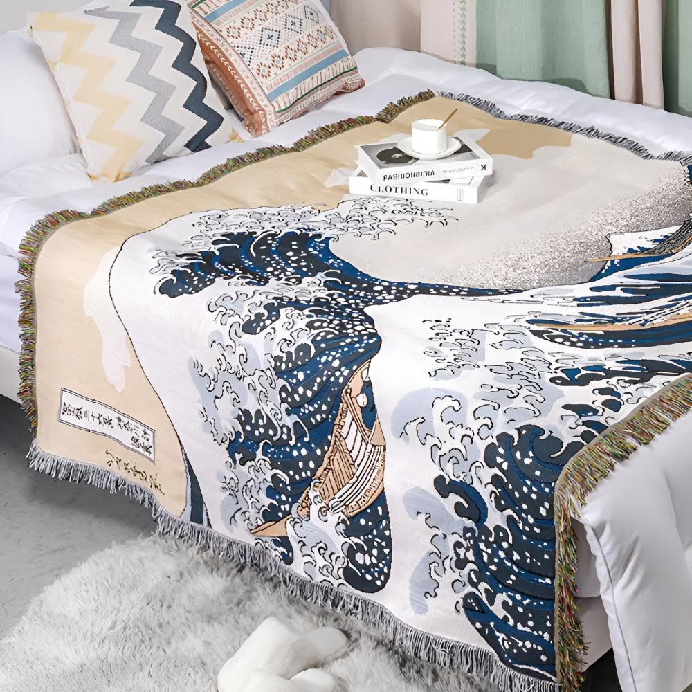 Lisslune | Classic Great Wave Throw Blanket