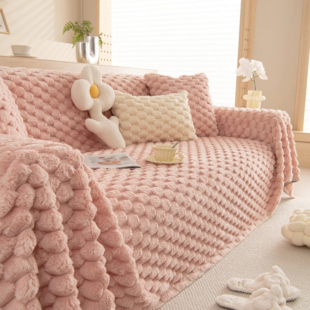 Lisslune | Tufted Rabbit Synthetic Sofa Cover