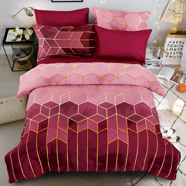 Lisslune | Golden Cosmo Hive | 3pcs Duvet Cover Sets