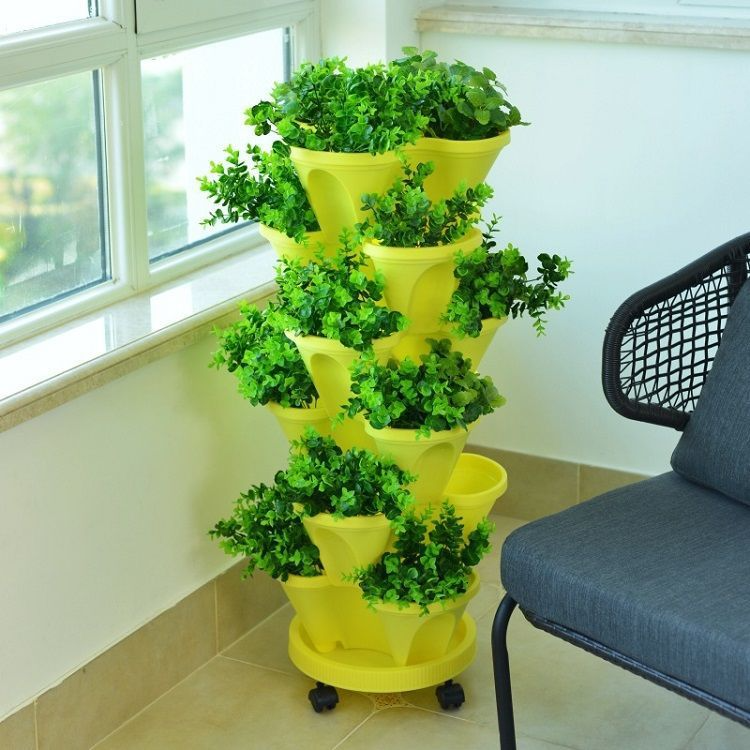 Lisslune | 6-Layer Vertical Plant Tower – Three-dimensional Flowering System for the Garden