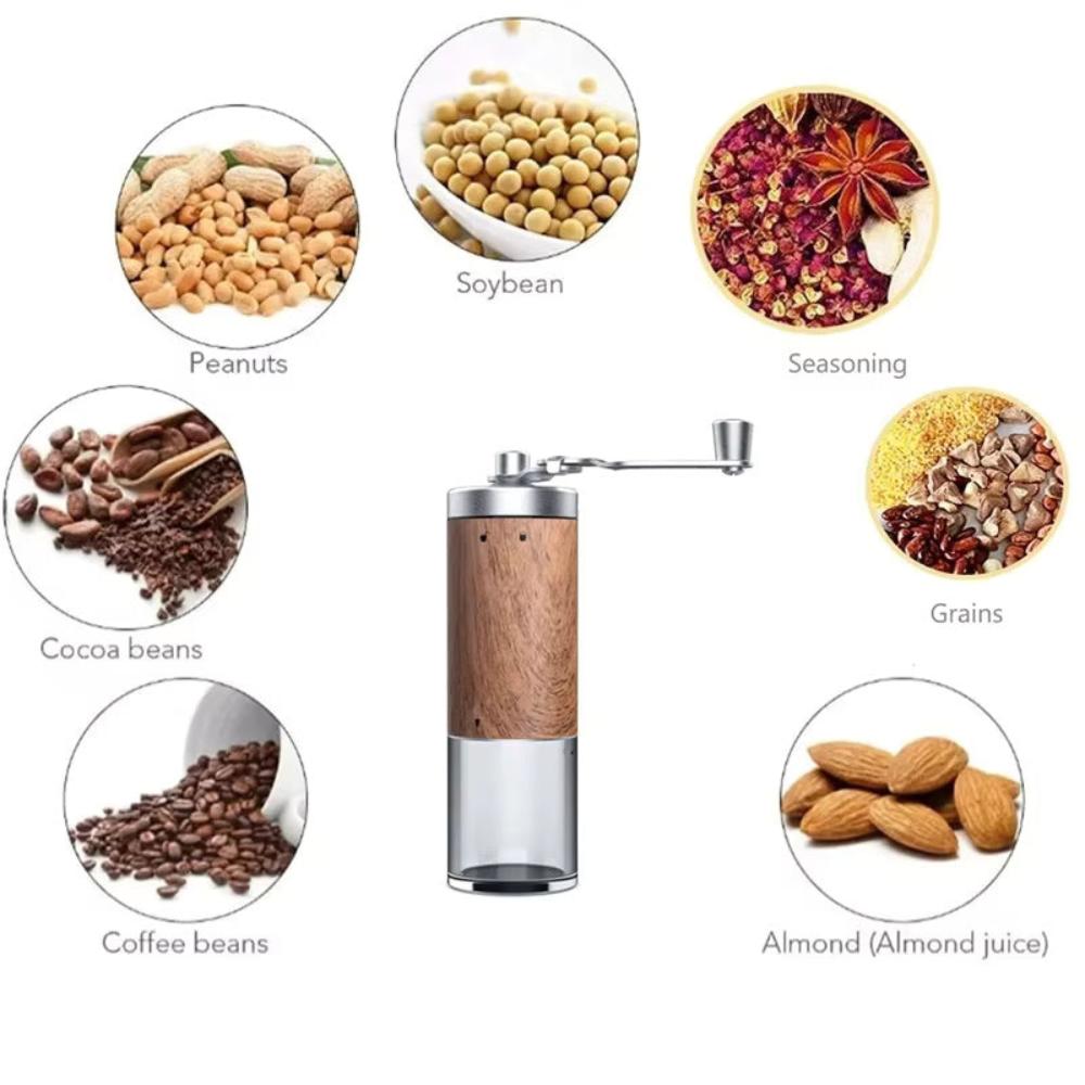 Lisslune | Brewora | Handcrafted Wooden Coffee Grinder – Adjustable Manual Mill for Freshly Ground Coffee