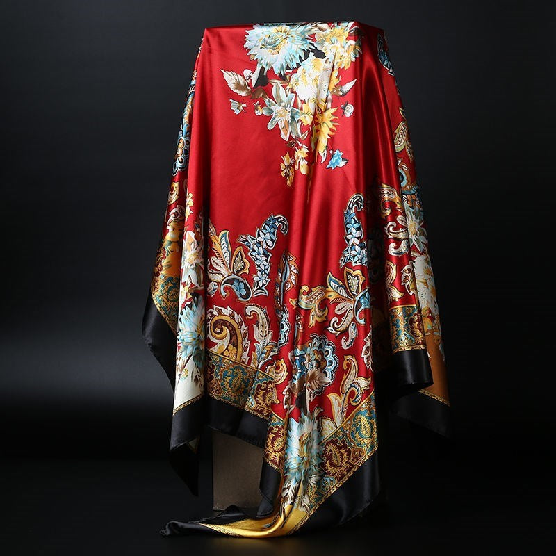 Lisslune | Large square scarf Simulation silk scarf All-match scarf Scarf