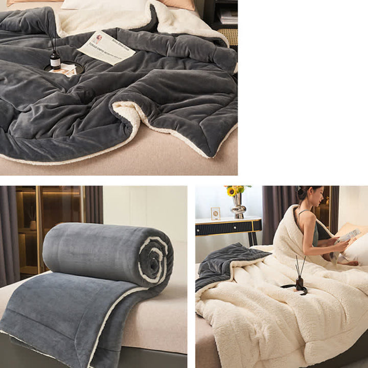 Lisslune | Solid thick double-sided velvet cube blanket