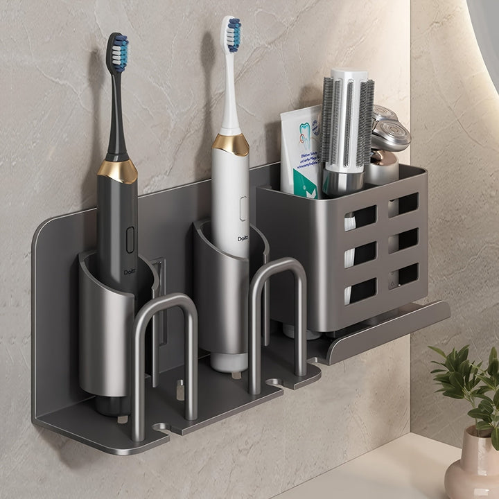Lisslune | BristleHub Wall-Mounted Electric Toothbrush Holder – Aluminium Bathroom Organiser with Drainage Holes