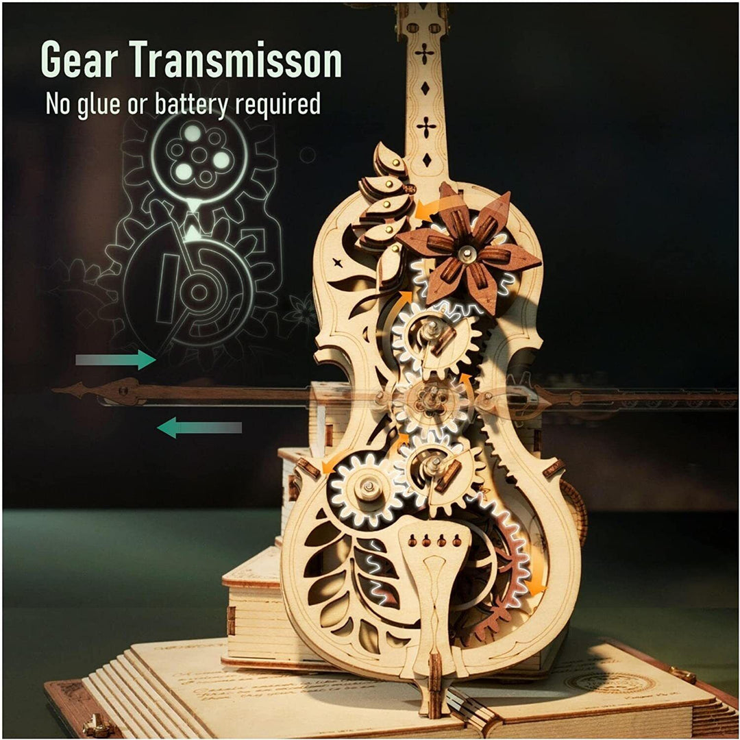 Lisslune | DIY Wooden Cello, Self Playing Musical Instrument, Magic Music Box, Cool Gift Ideas