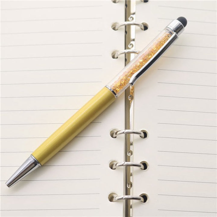 Lisslune | 1Pc New Gold Foil Pens Metal Ballpoint Pens Office Birthday Gifts Ballpoint Pen Engraved Names Private Laser Customize Logo Pen
