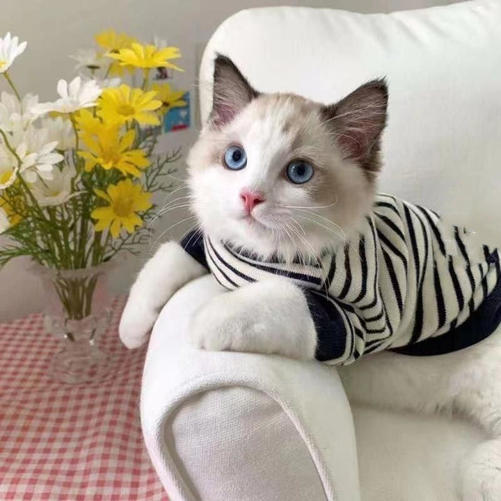 Lisslune | Cozy Cat & Puppy Striped Winter Vest