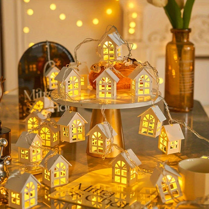 Lisslune | LED fairy lights with mini houses - Decorative Christmas lighting for indoor use