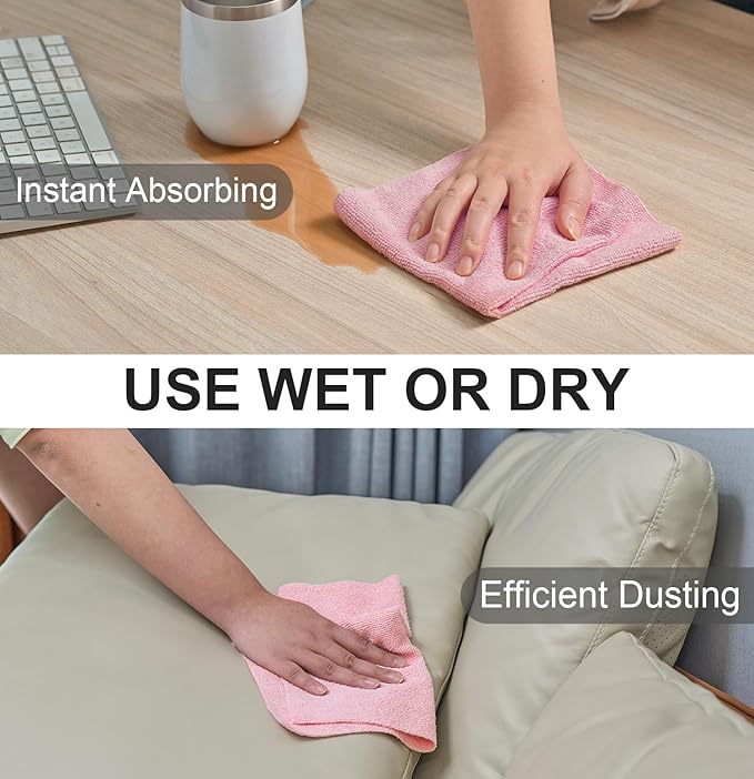 Lisslune | 20 Pieces Reusable Microfiber Cloths on Roll – Lint-Free, Streak-Free & Eco-Friendly