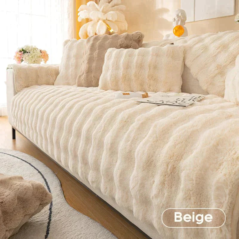 Lisslune | thick rabbit plush sofa cover