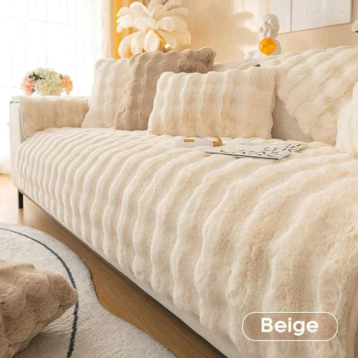 Lisslune | thick rabbit plush sofa cover