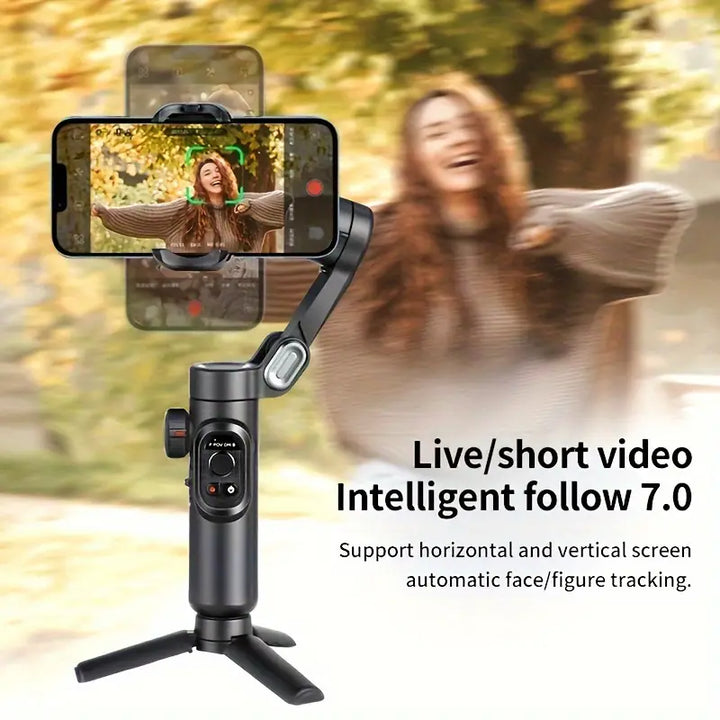 Lisslune | SmartPro Smartphone Gimbal Stabiliser – Foldable 3-Axis Handheld Stabiliser for iPhone & Android
