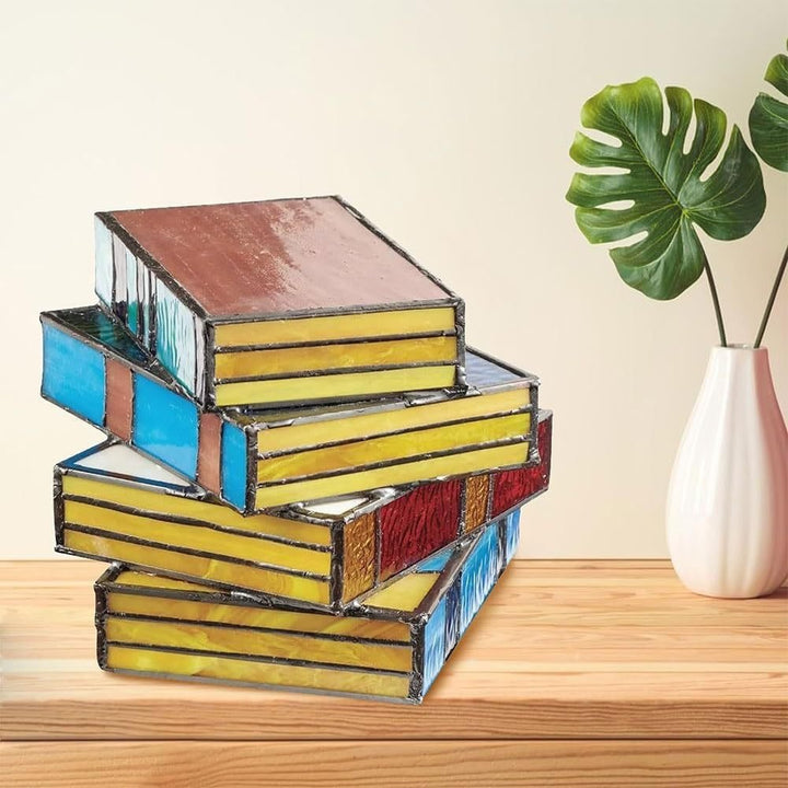 Lisslune | Stained Plastic Stacked Books Lamp
