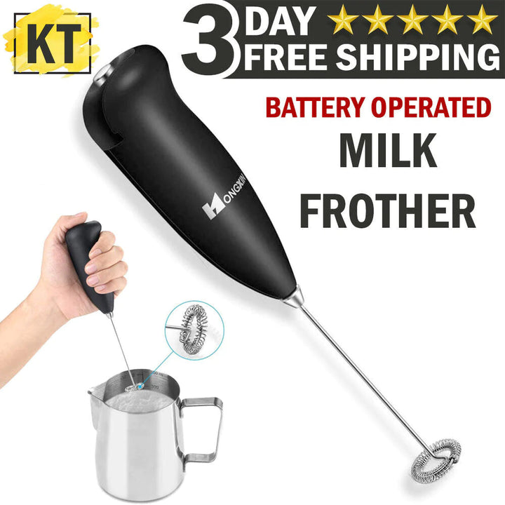 Lisslune | Electric milk frother drink frother whisk mixer stirring device coffee machine egg frother