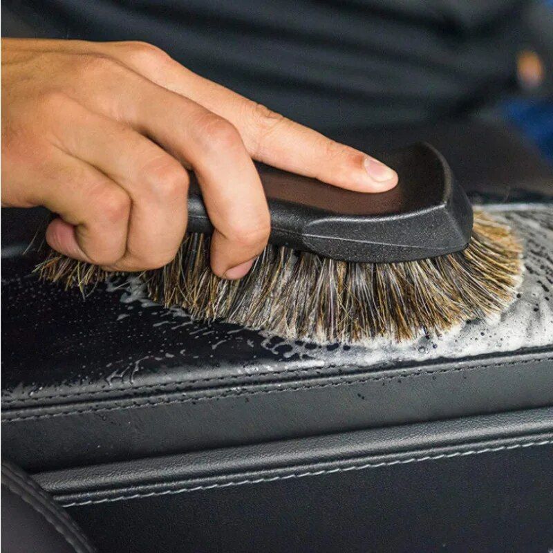 Lisslune | Horsehair Leather & Textile Cleaning Brush for Car and Furniture