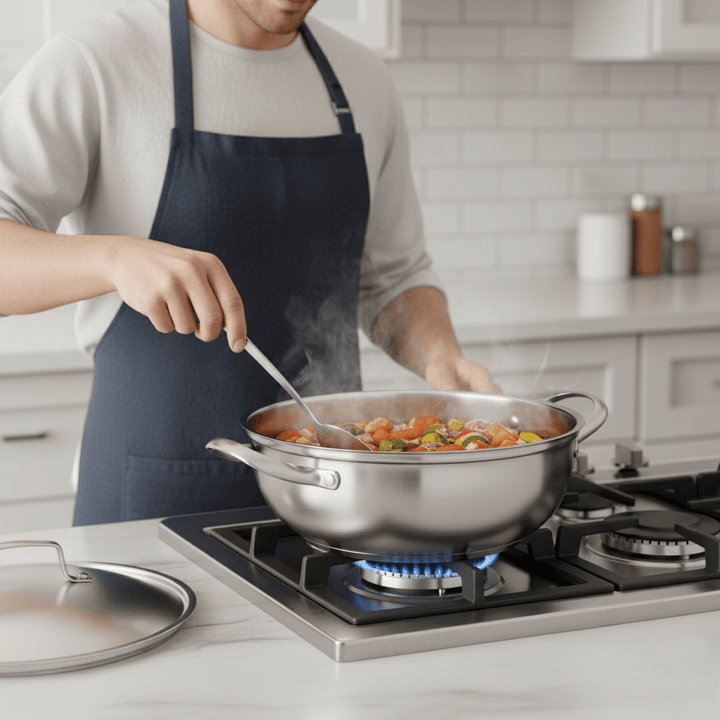 Lisslune | Stainless Steel Cooking Pot 26 cm with Even Heat Distribution