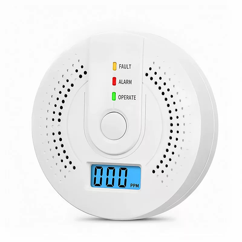 Lisslune | Carbon Monoxide Detector | Reliable Alarm Sensor with LCD Display for Home Safety