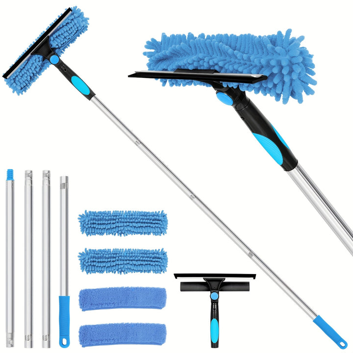 Lisslune | Crystal Clear Window Cleaner – Professional 2-in-1 Telescopic Window and Glass Cleaning System