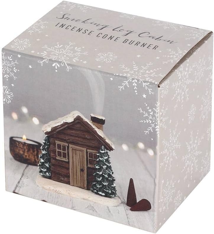 Lisslune | Log Cabin Snowy Winter Incense Cone Burner